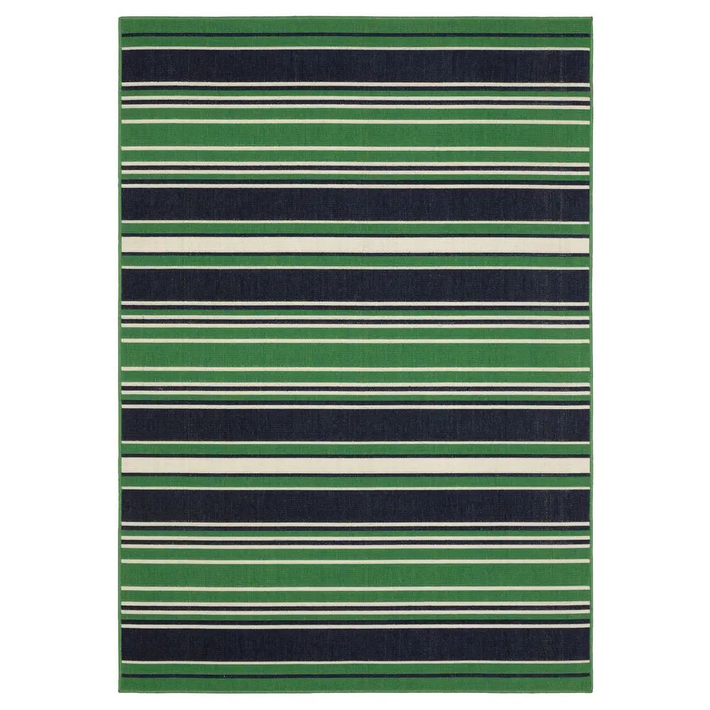 Havana HAV05 Green/ Navy Indoor/Outdoor Area Rug - 5'3