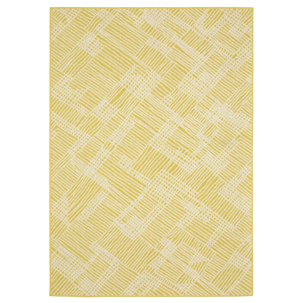Havana HAV08 Yellow/ Ivory Indoor/Outdoor Area Rug - 3'3