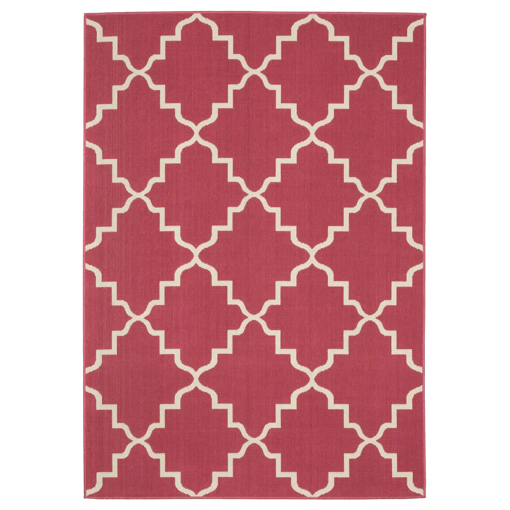Havana HAV11 Pink/ Ivory Indoor/Outdoor Area Rug - 5'3