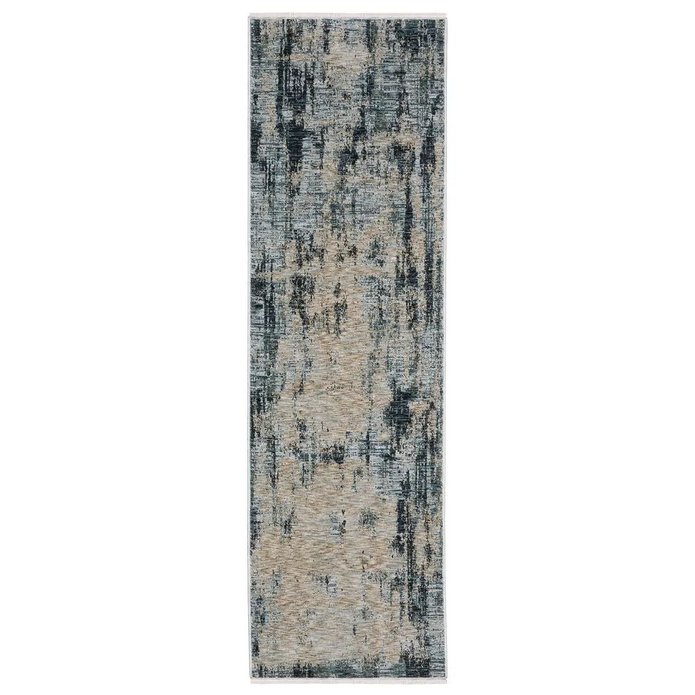 Hayden HAY04 Beige/ Blue Indoor Area Rug - 2'3