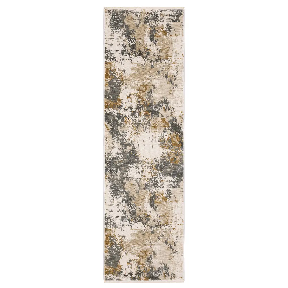 Hayden HAY10 Beige/ Grey Indoor Area Rug - 2'3