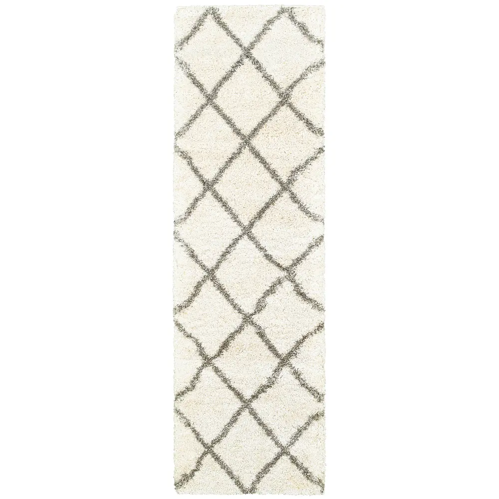 Henderson 090W9 Ivory/ Grey Indoor Area Rug - 2'3