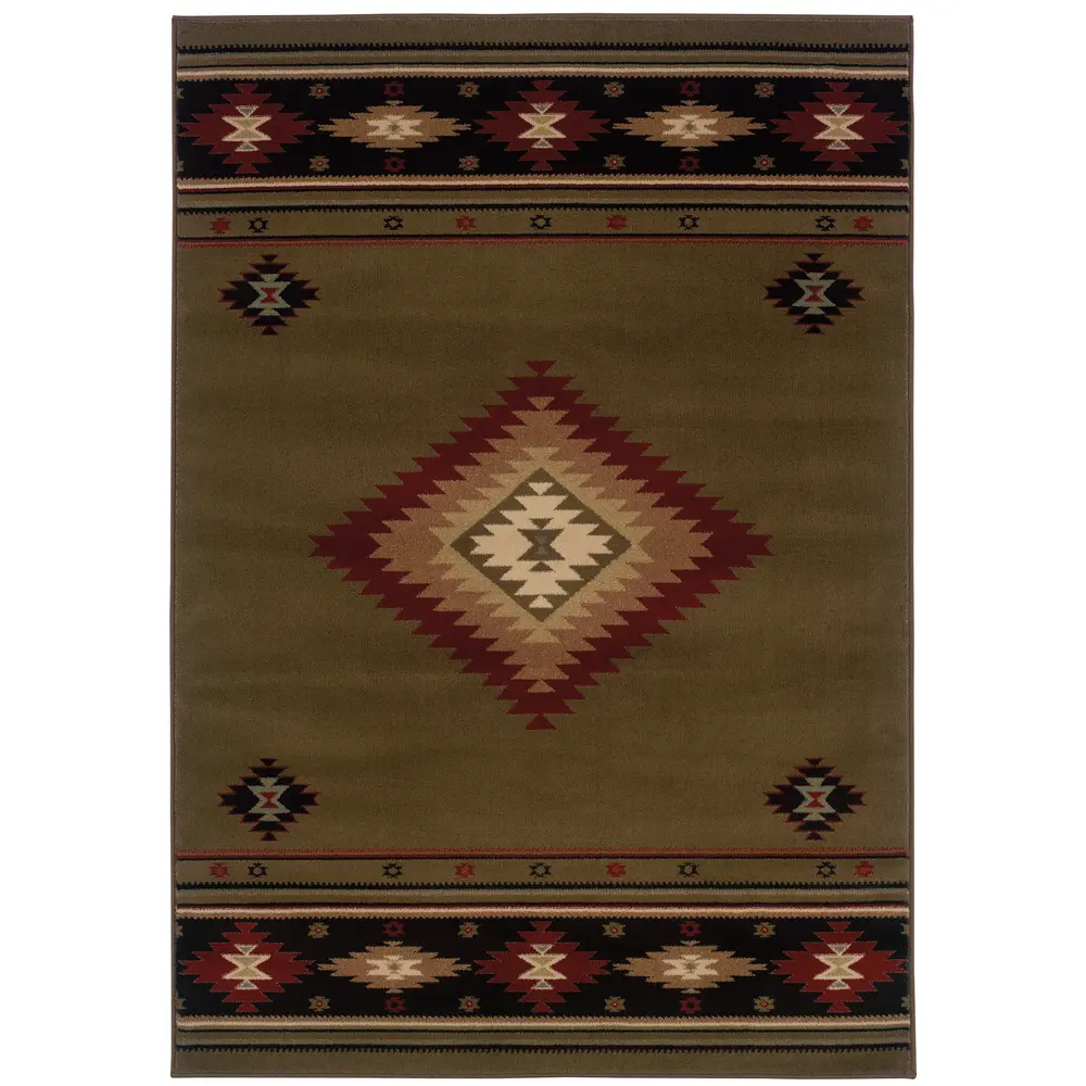 Hudson 087J1 Green/ Red Indoor Area Rug - 1'10