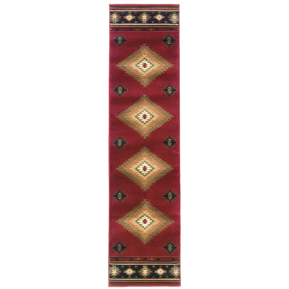 Hudson 087K1 Red/ Green Indoor Area Rug - 1'10