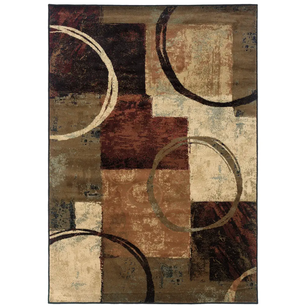 Hudson 2544B Brown/ Black Indoor Area Rug - 7'8