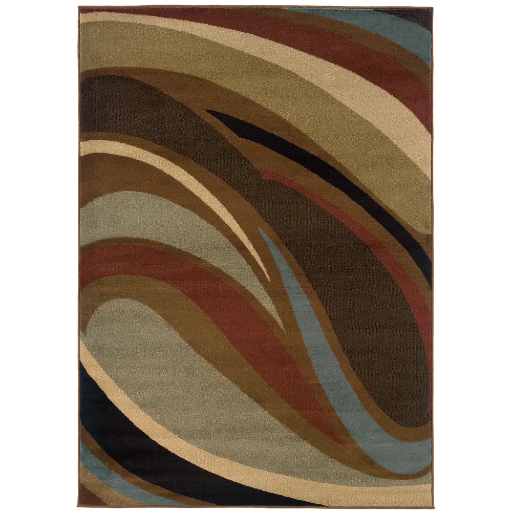 Hudson 2666F Brown/ Multi Indoor Area Rug - 5'3