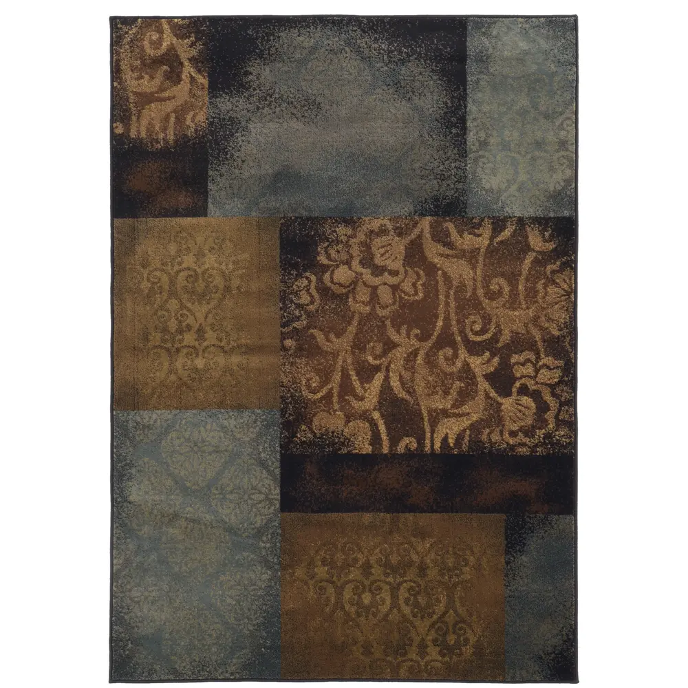 Hudson 4878B Blue/ Brown Indoor Area Rug - 5'3