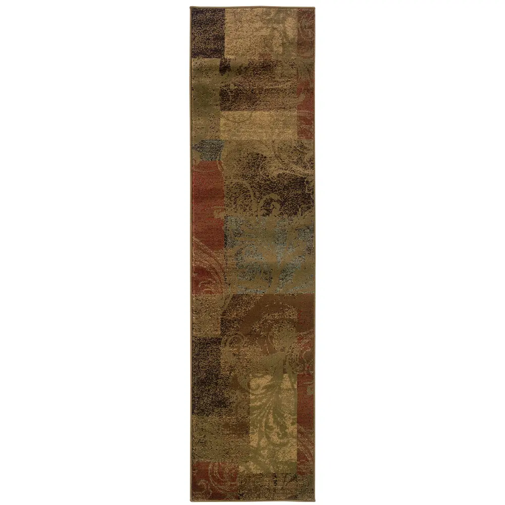 Hudson 036G1 Green/ Red Indoor Area Rug - 1'10