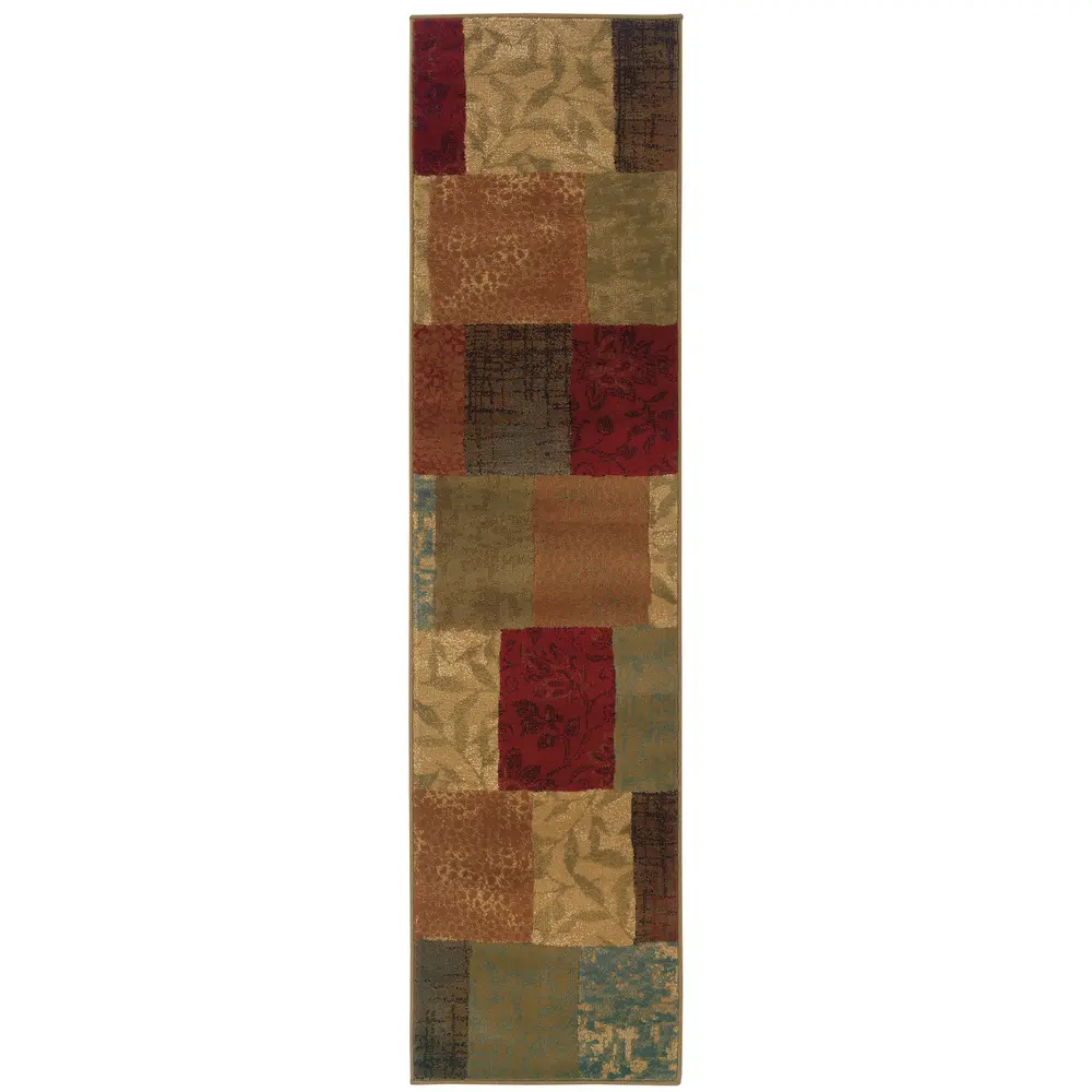 Hudson 030C1 Green/ Red Indoor Area Rug - 1'10