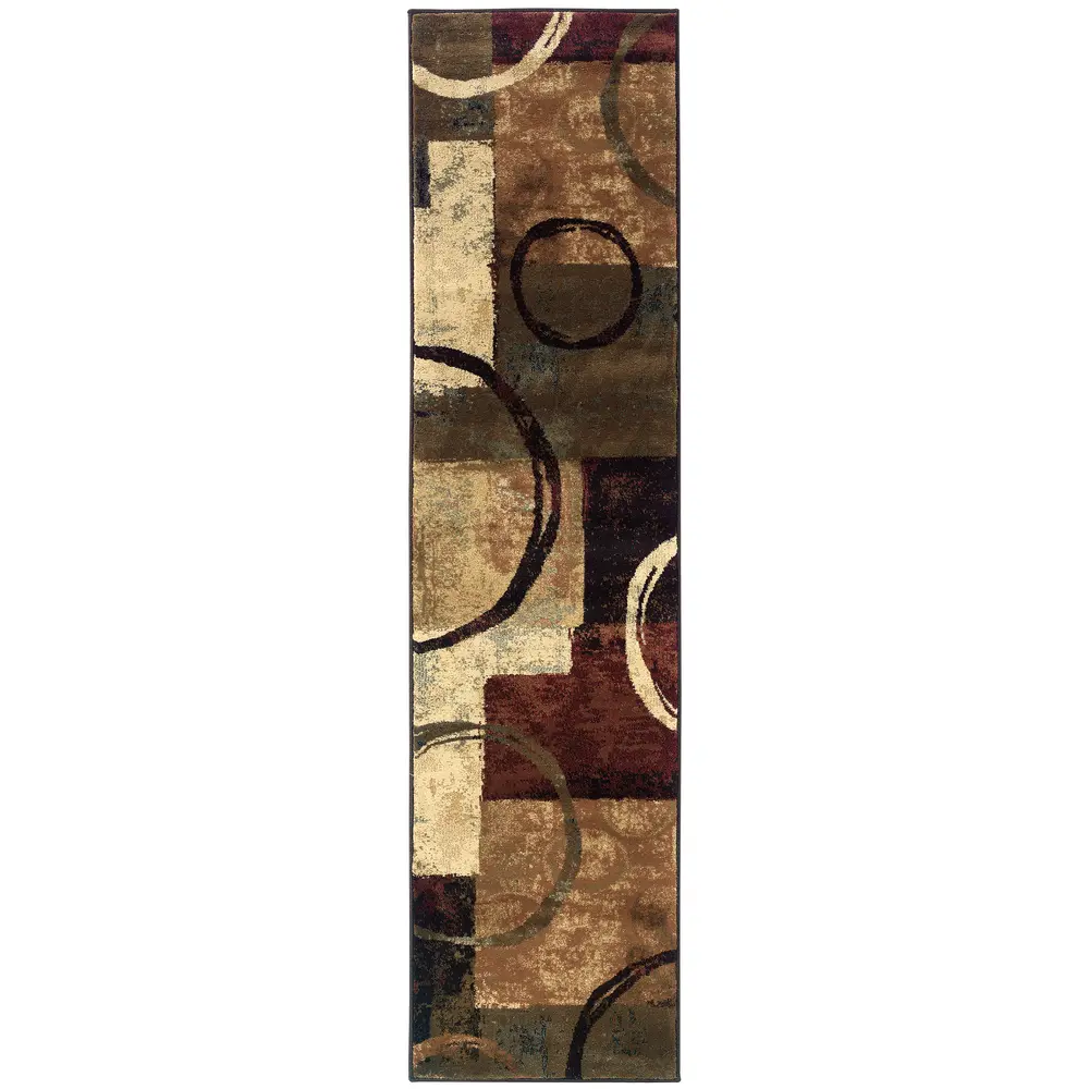 Hudson 2544B Brown/ Black Indoor Area Rug - 1'10