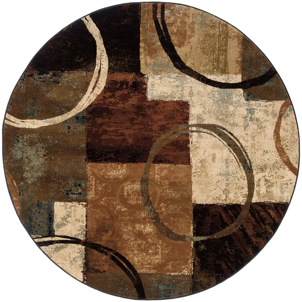 Hudson 2544B Brown/ Black Indoor Area Rug - 7'8