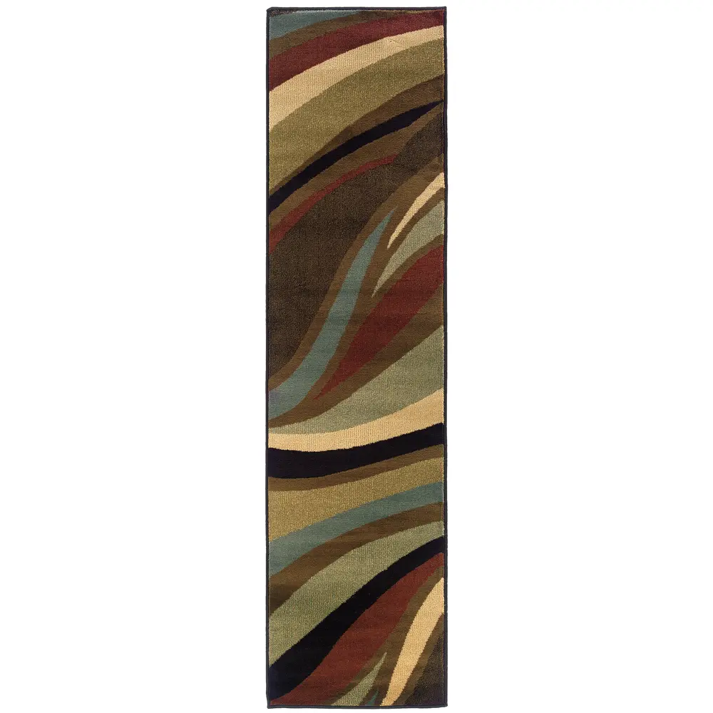 Hudson 2666F Brown/ Multi Indoor Area Rug - 1'10
