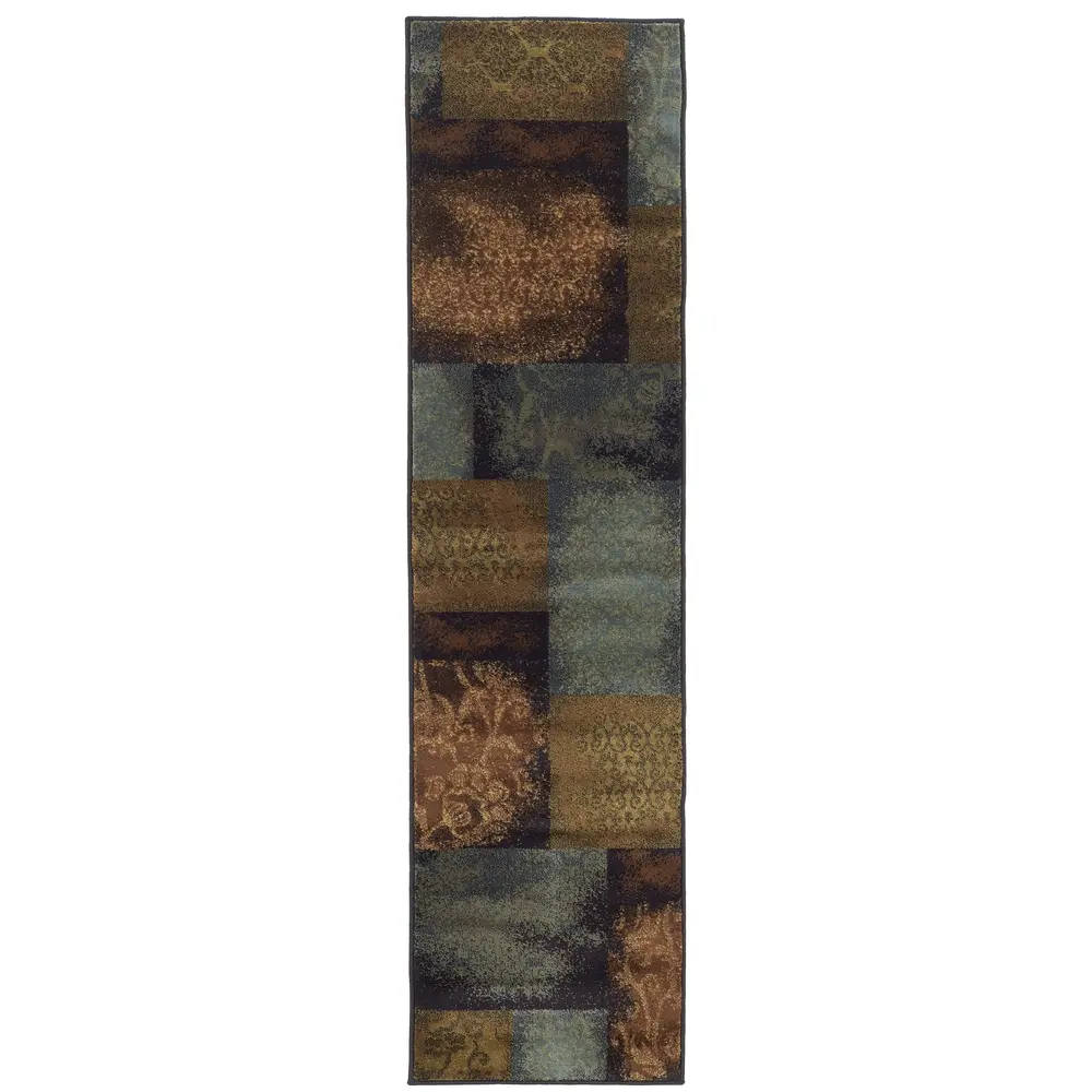 Hudson 4878B Blue/ Brown Indoor Area Rug - 1'10