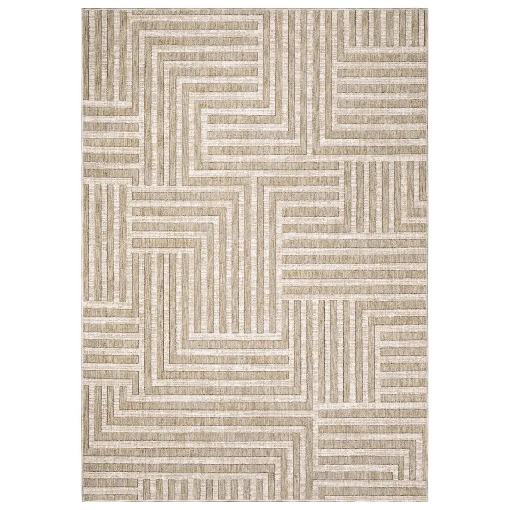 Hunter HNT03 Beige/ Ivory Indoor Area Rug - 5'3