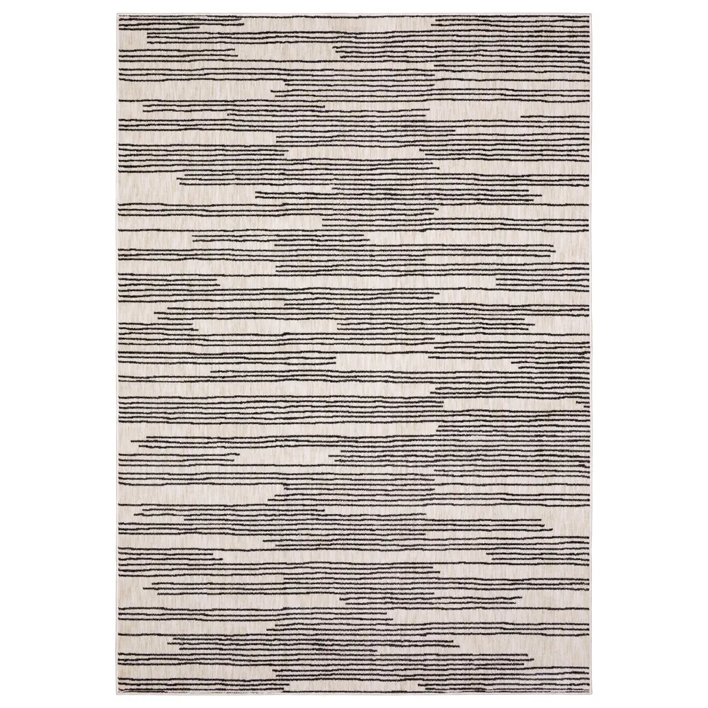 Hunter HNT04 Black/ Beige Indoor Area Rug - 3'3