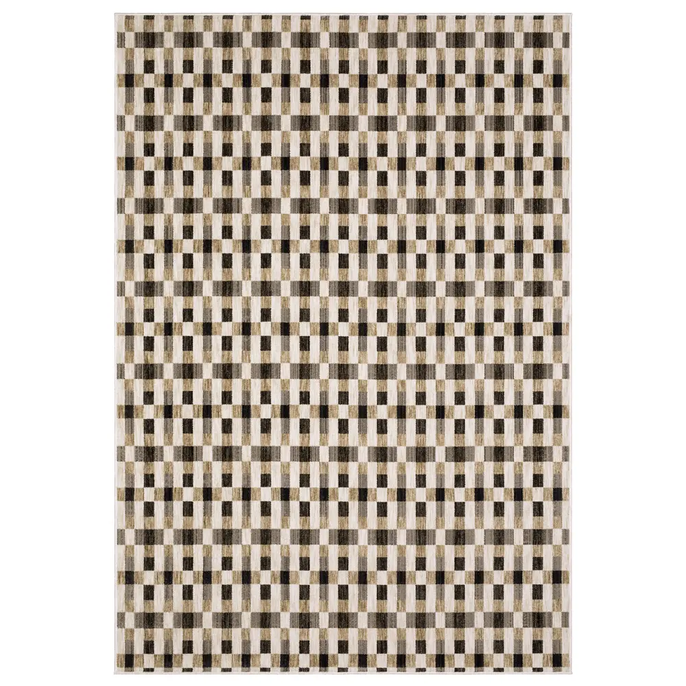 Hunter HNT05 Black/ Gold Indoor Area Rug - 6'7