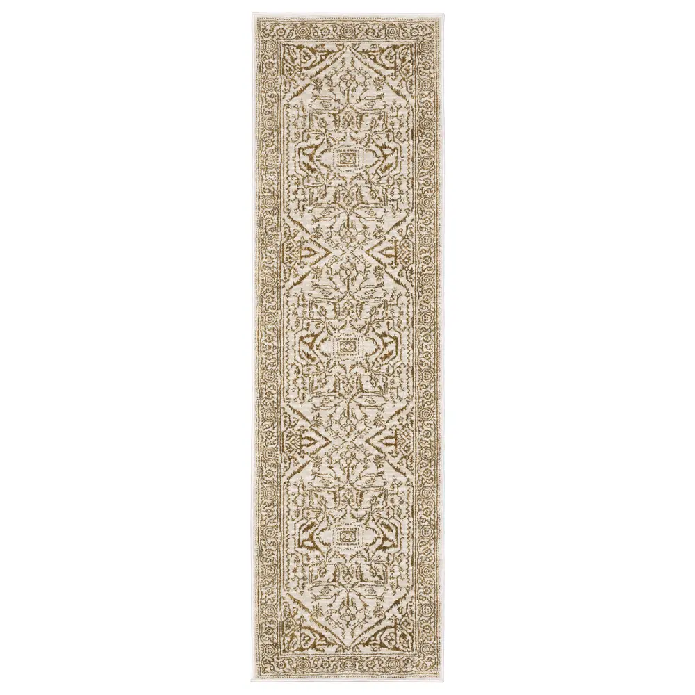 Intrigue INT03 Ivory/ Gold Indoor Area Rug - 2'3