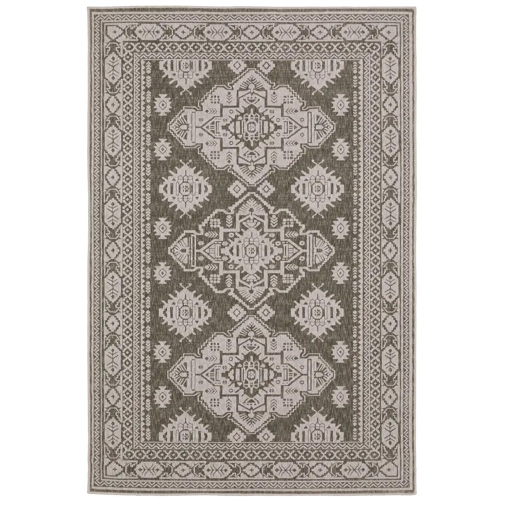 Intrigue INT06 Grey/ Grey Indoor Area Rug - 5'3