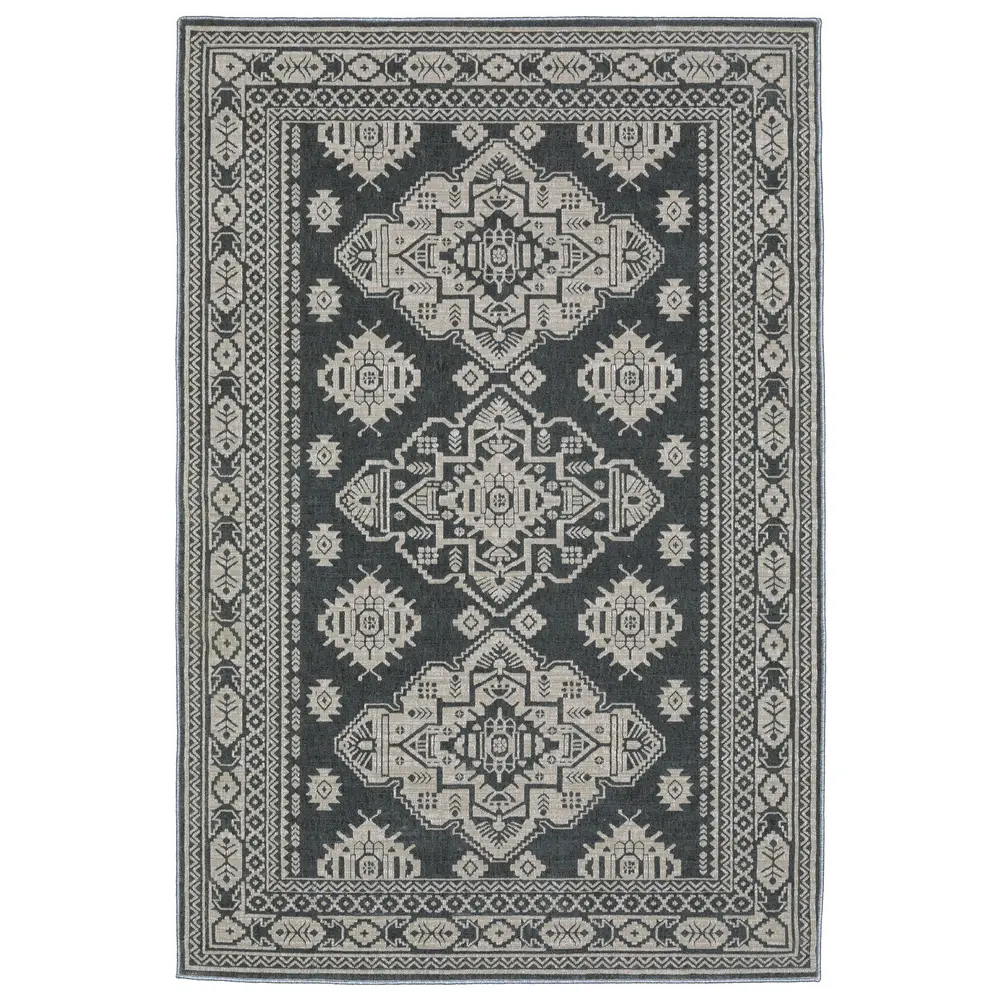 Intrigue INT05 Blue/ Grey Indoor Area Rug - 9'10