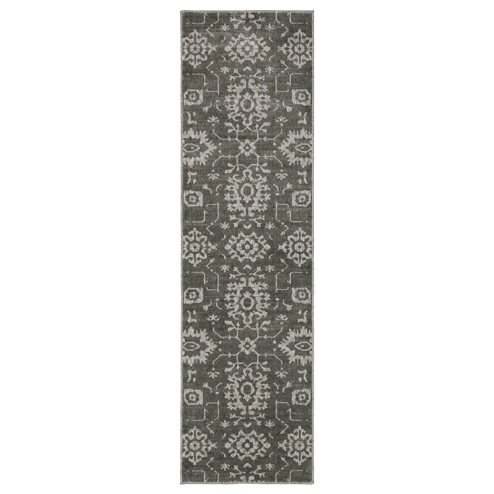 Intrigue INT09 Grey/ Ivory Indoor Area Rug - 2'3