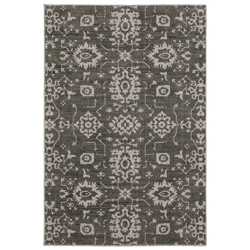 Intrigue INT09 Grey/ Ivory Indoor Area Rug - 5'3