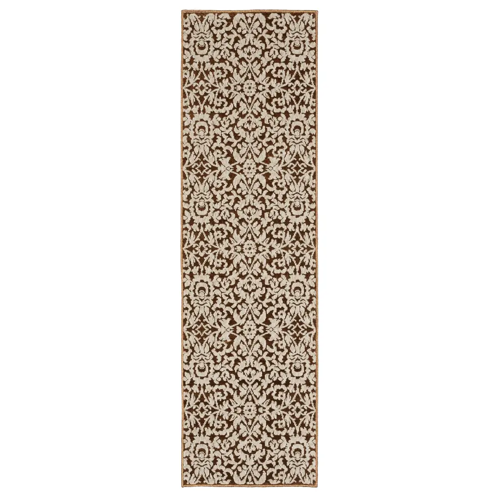 Intrigue INT02 Rust/ Beige Indoor Area Rug - 2'3