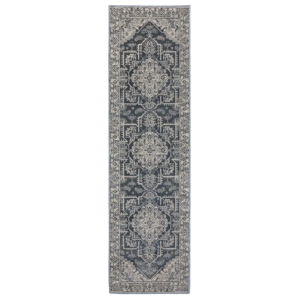 Intrigue INT07 Blue/ Grey Indoor Area Rug - 2'3