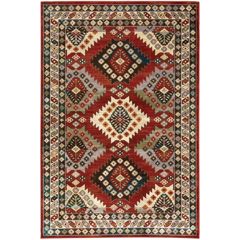 Juliette 002R3 Red/ Multi Indoor Area Rug - 9'10
