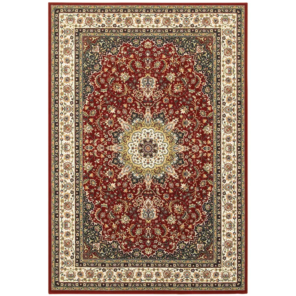 Kashan 119N1 Red/ Ivory Indoor Area Rug - 6'7