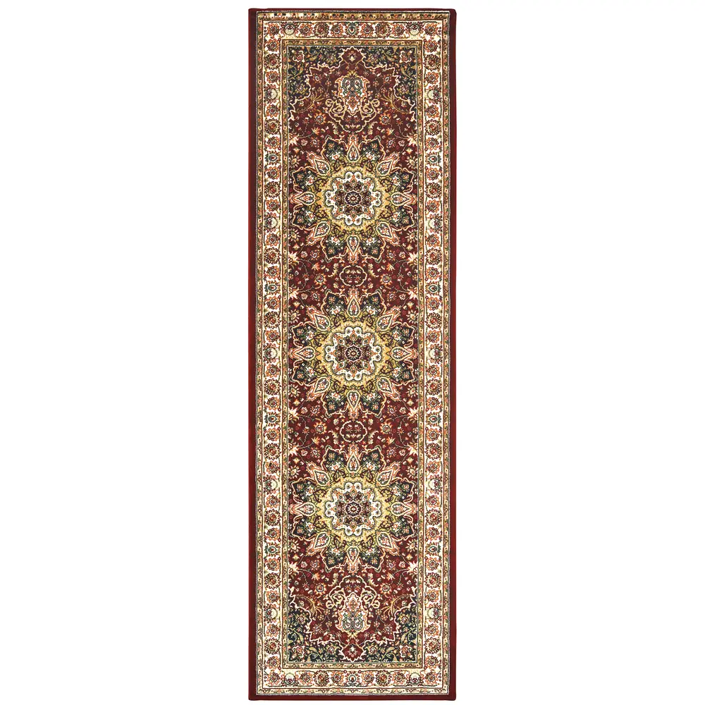 Kashan 119N1 Red/ Ivory Indoor Area Rug - 2'3