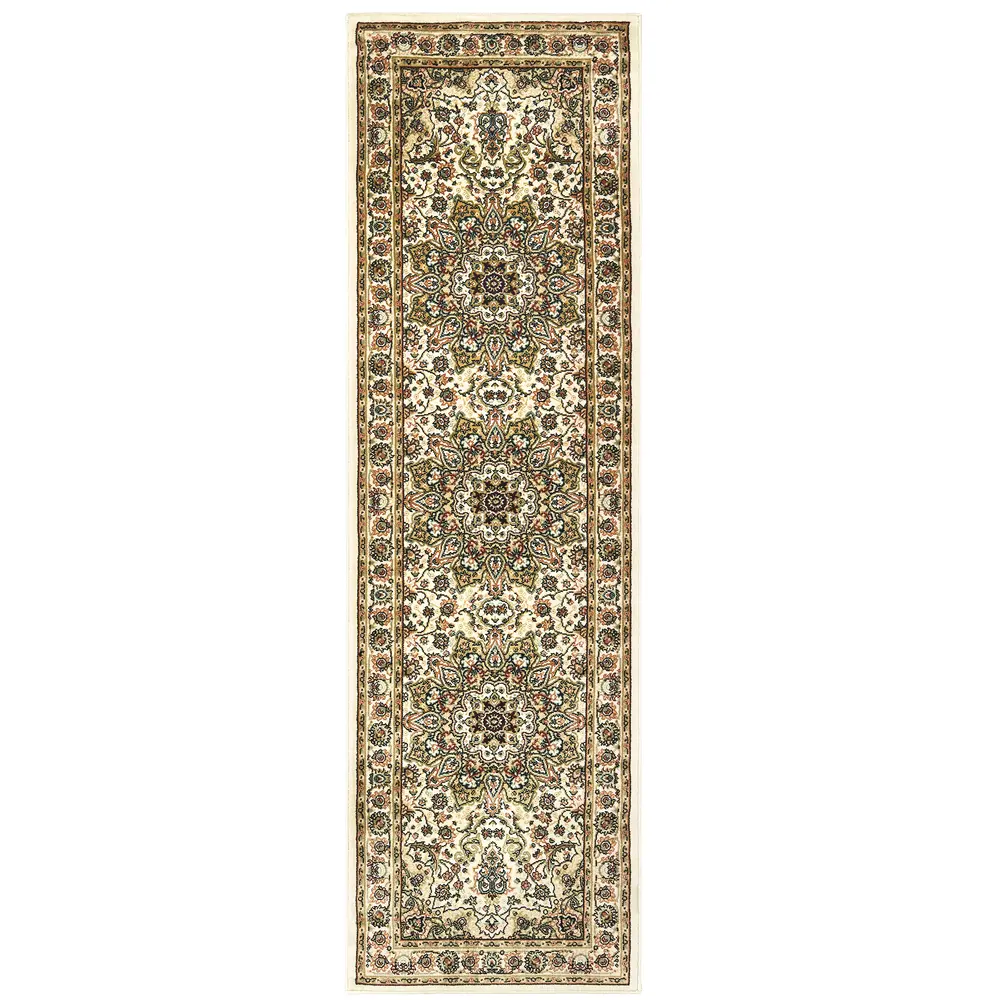 Kashan 119W1 Ivory/ Beige Indoor Area Rug - 2'3