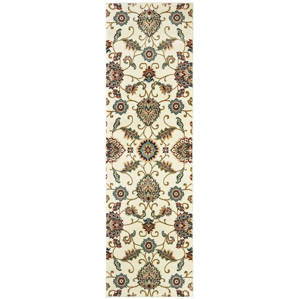 Kashan 9946W Ivory/ Multi Indoor Area Rug - 2'3