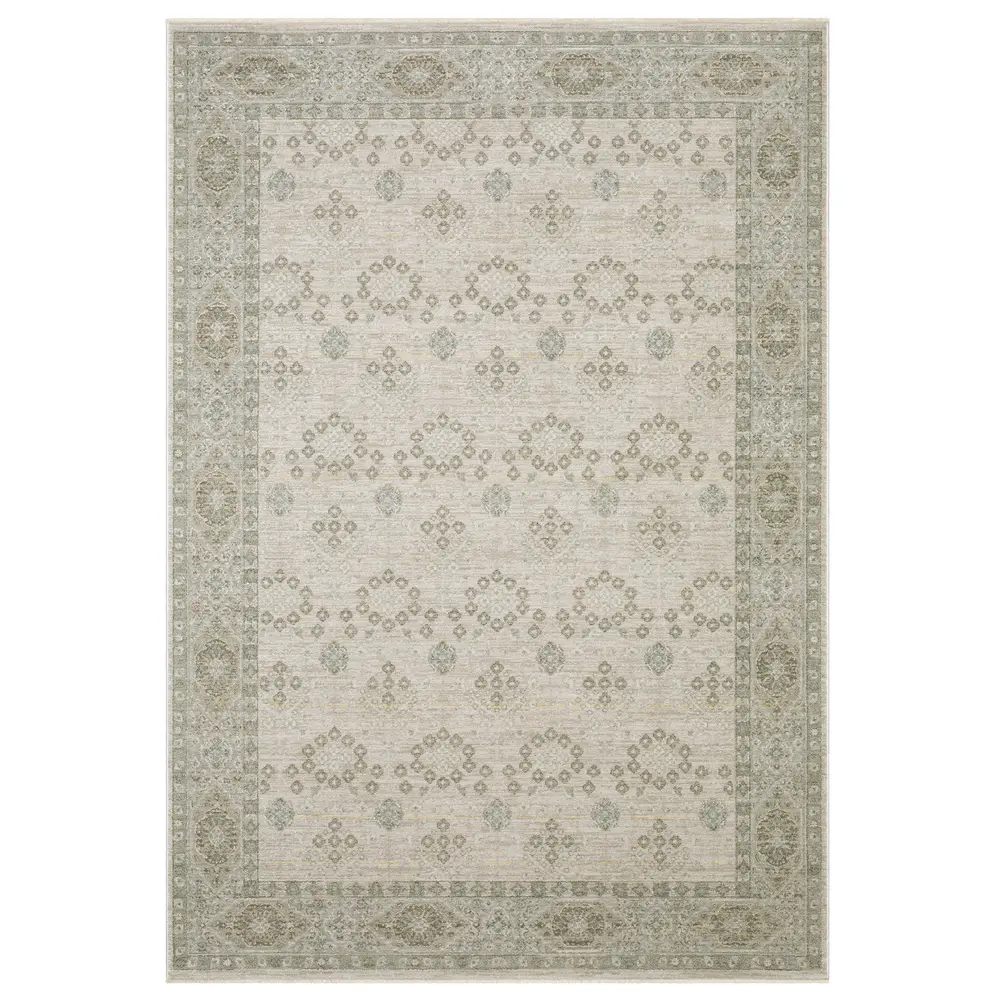 Keaton KEA04 Beige/ Green Indoor Area Rug - 5'3