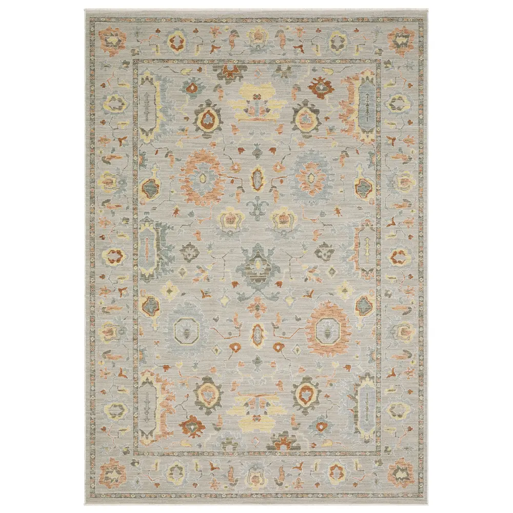Keaton KEA03 Grey/ Multi Indoor Area Rug - 3'3
