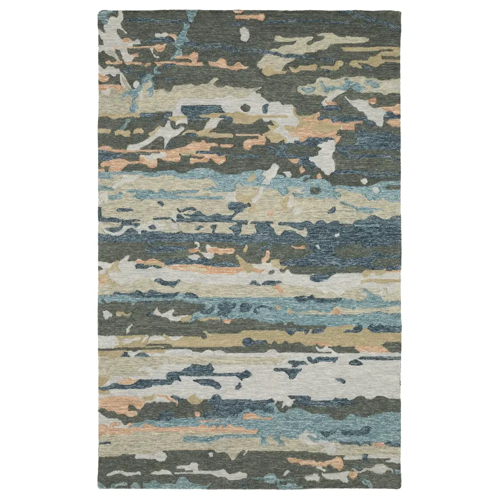 Kipton KIP01 Grey/ Blue Indoor Area Rug - 8' x 10'