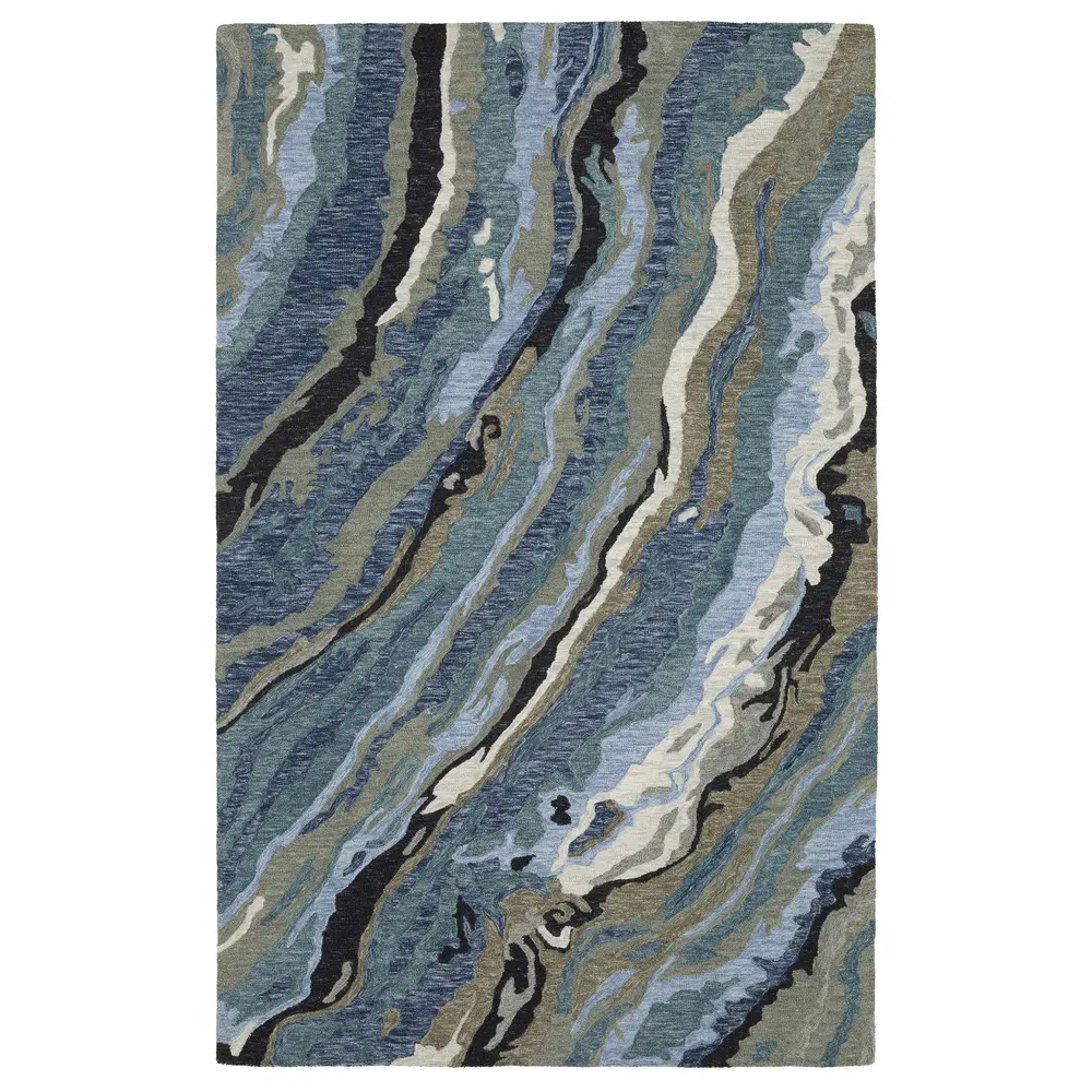 Kipton KIP03 Blue/ Teal Indoor Area Rug - 5' x 8'