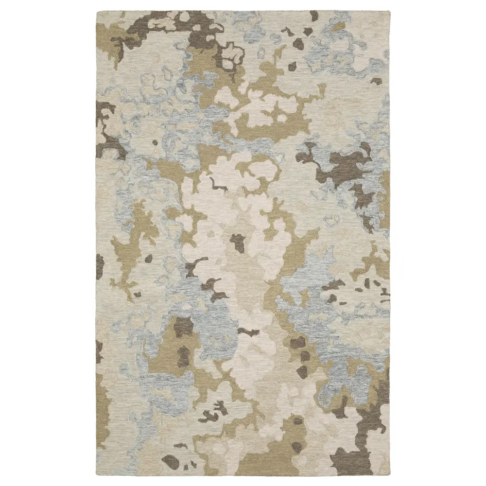 Kipton KIP06 Beige/ Blue Indoor Area Rug - 8' x 10'