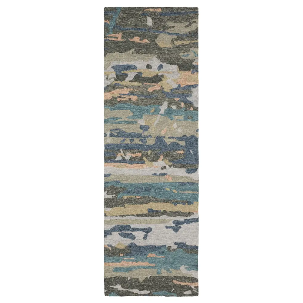Kipton KIP01 Grey/ Blue Indoor Area Rug - 2'6