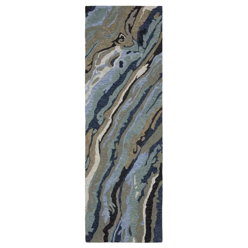 Kipton KIP03 Blue/ Teal Indoor Area Rug - 2'6