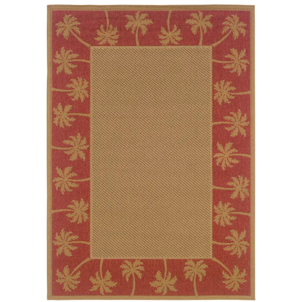 Lanai 606C8 Beige/ Red Indoor/Outdoor Area Rug - 8'6