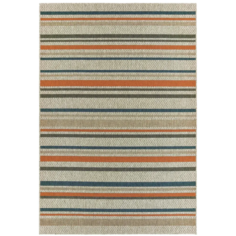 Latitude 602W3 Grey/ Teal Indoor/Outdoor Area Rug - 9'10