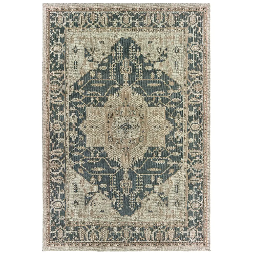 Latitude 001J3 Grey/ Gold Indoor/Outdoor Area Rug - 6'7