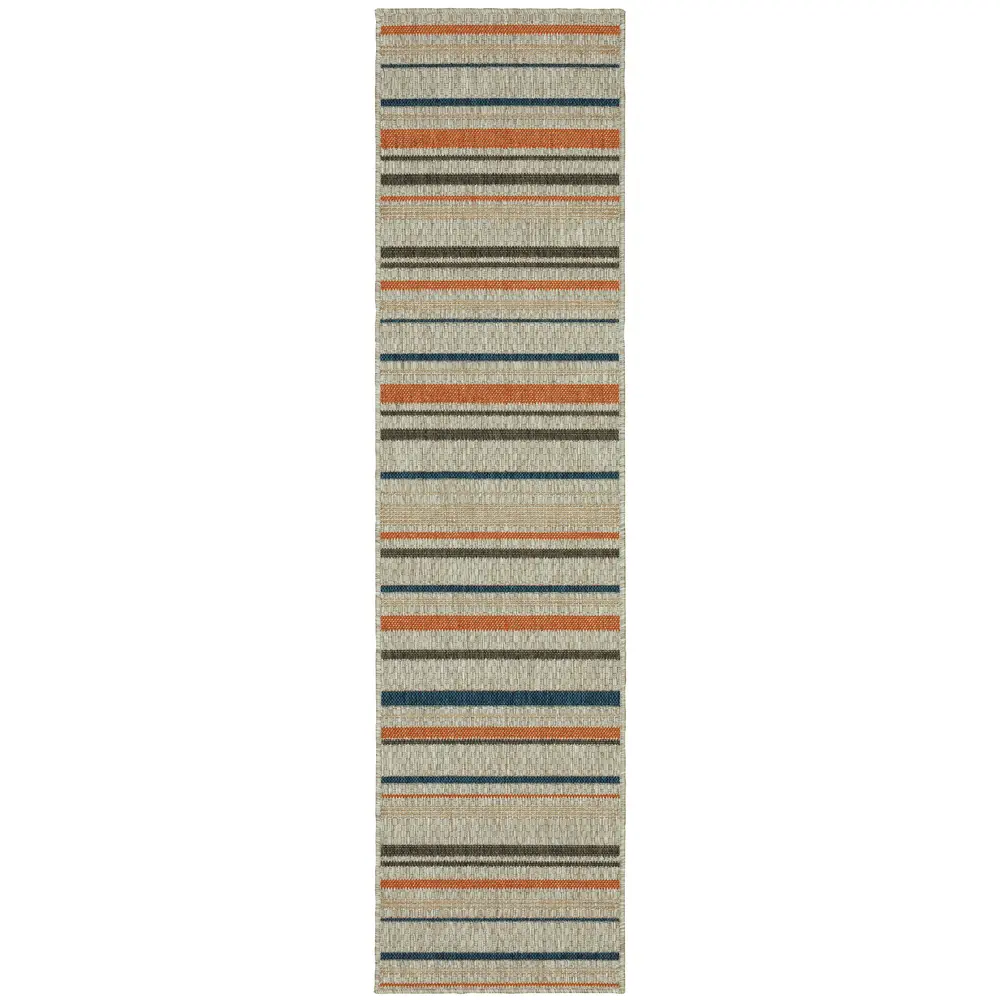 Latitude 602W3 Grey/ Teal Indoor/Outdoor Area Rug - 1'10