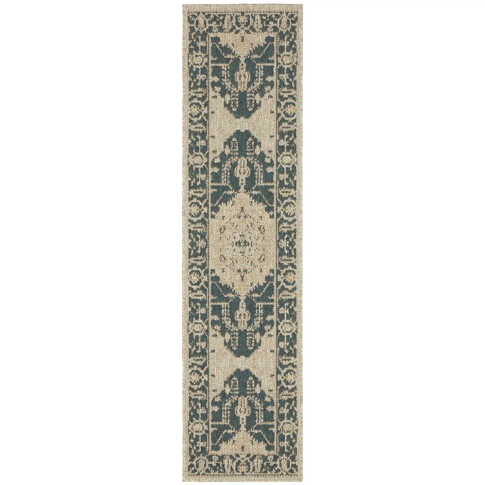 Latitude 001J3 Grey/ Gold Indoor/Outdoor Area Rug - 1'10
