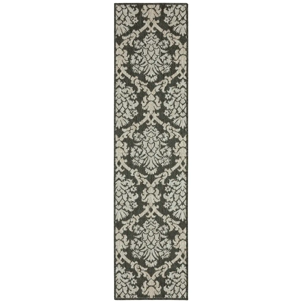 Latitude 8020K Grey/ Charcoal Indoor/Outdoor Area Rug - 1'10