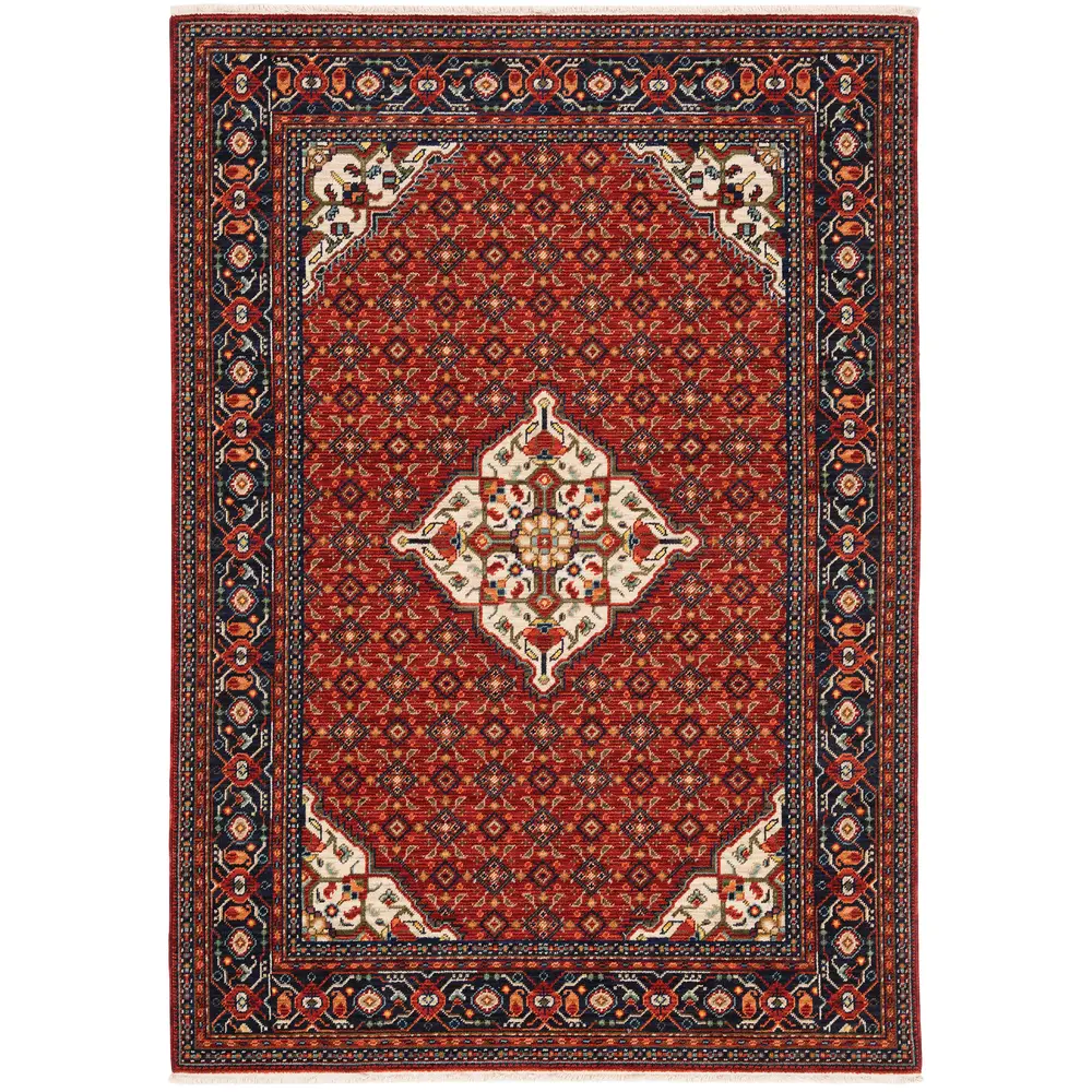Lilihan 001C6 Red/ Blue Indoor Area Rug - 6'7