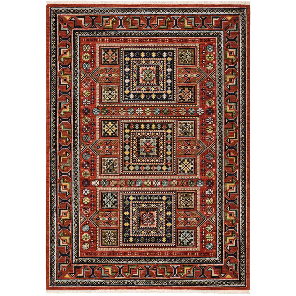 Lilihan 002C6 Red/ Multi Indoor Area Rug - 5'3