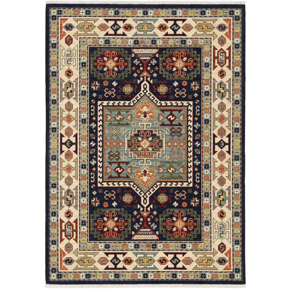 Lilihan 041H6 Blue/ Ivory Indoor Area Rug - 7'10