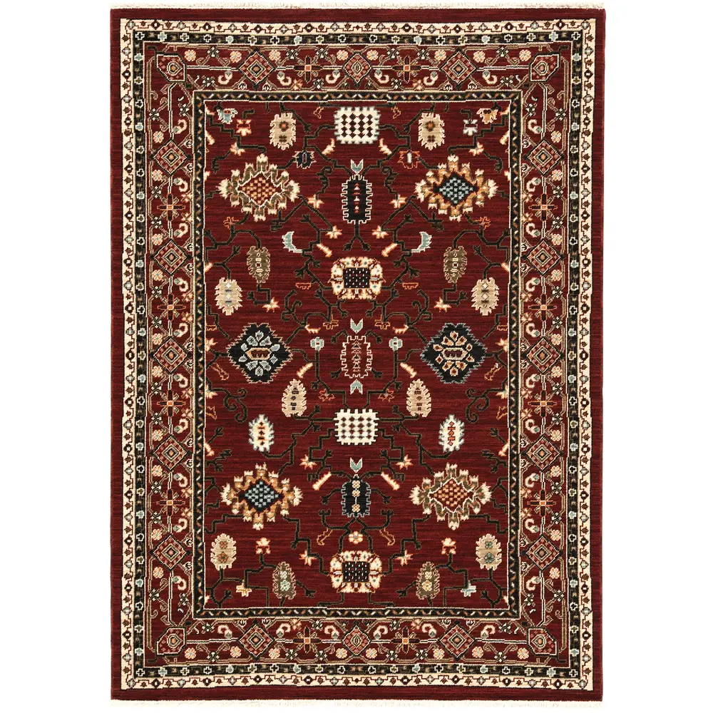 Lilihan 043S6 Red/ Black Indoor Area Rug - 7'10