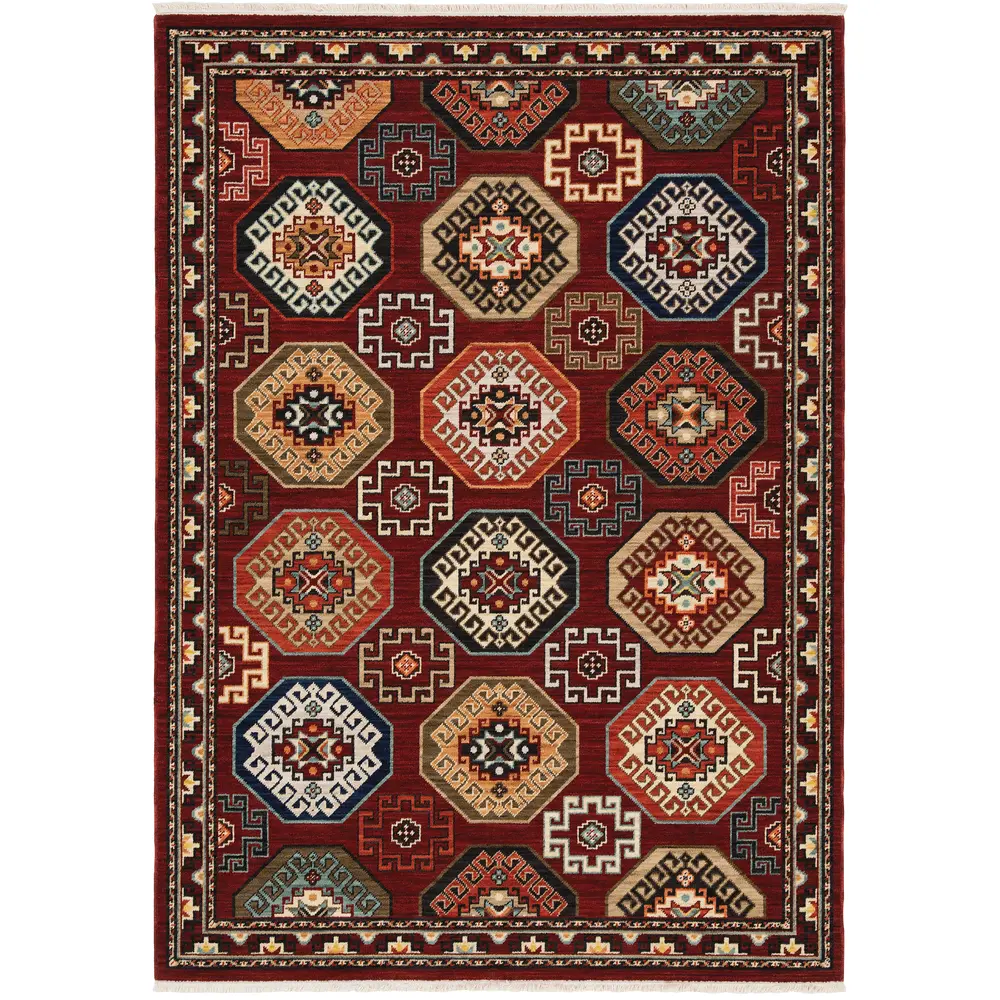Lilihan 091R6 Red/ Multi Indoor Area Rug - 5'3